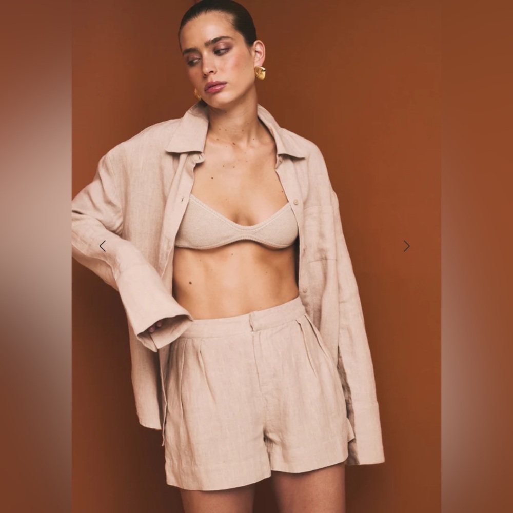 SER.O.YA ROADA Beige Linen Shorts Sz M\L